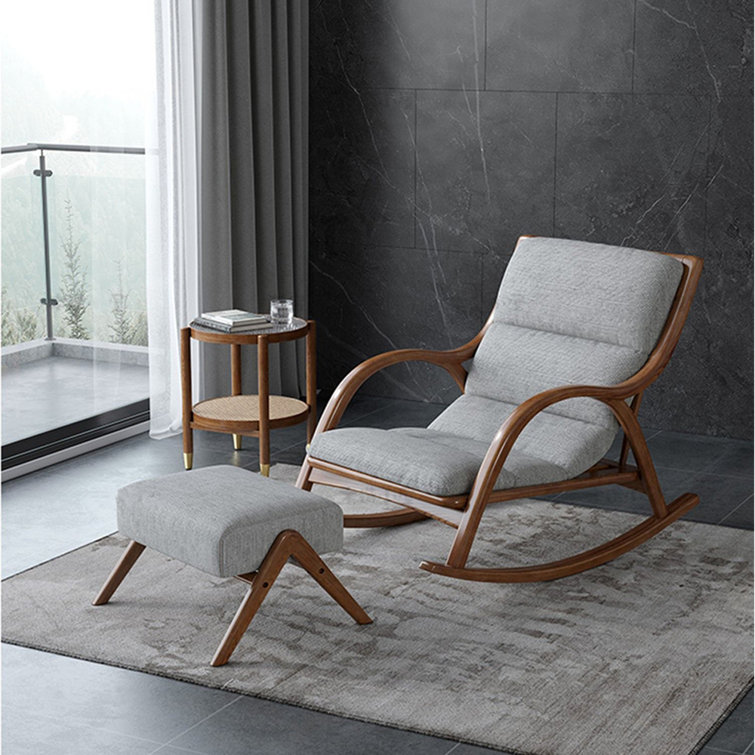 Grey wooden rocking discount chair